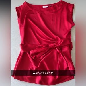 NY&Co. tie silk shirt, red